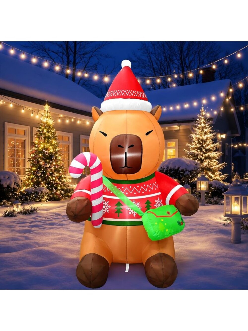 5FT Inflatable Christmas Outdoor Decoration - Blow Up Yard Decor for Garden Lawn
